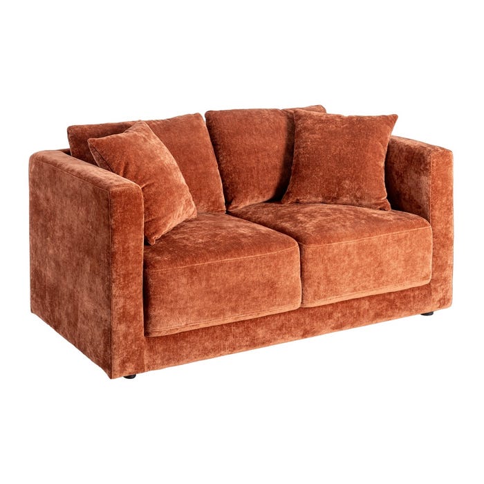 Sofá 2 Plazas Teja Tejido-Madera 165 X 96 X 86 Cm