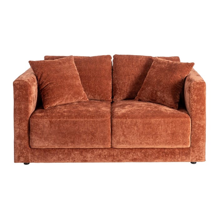 Sofá 2 Plazas Teja Tejido-Madera 165 X 96 X 86 Cm