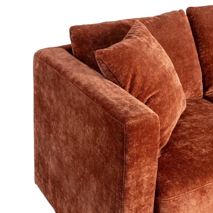 Sofá 2 Plazas Teja Tejido-Madera 165 X 96 X 86 Cm
