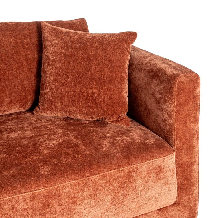 Sofá 3 Plazas Teja Tejido-Madera 210 X 96 X 86 Cm