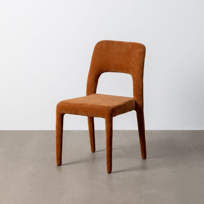Silla Marrón Tejido Salón 47 X 59,50 X 83,50 Cm