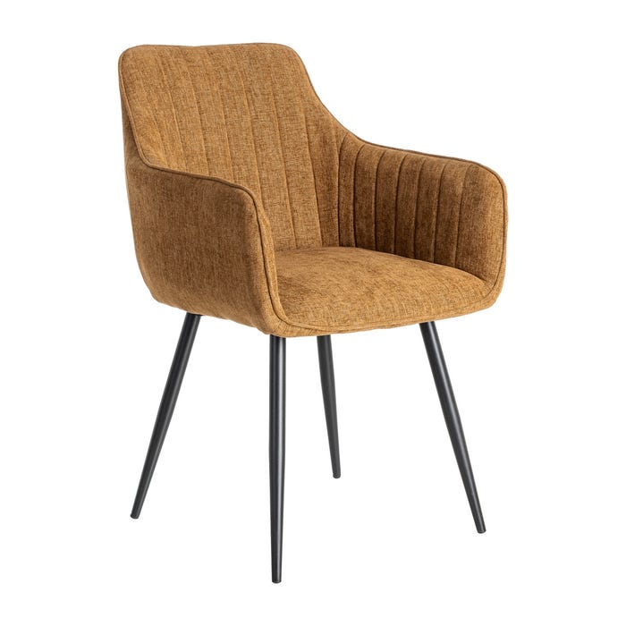 Silla Marrón Tejido-Metal Salón 55 X 58,50 X 84 Cm