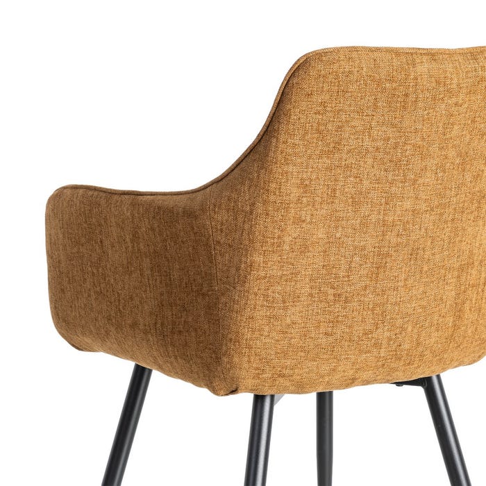 Silla Marrón Tejido-Metal Salón 55 X 58,50 X 84 Cm