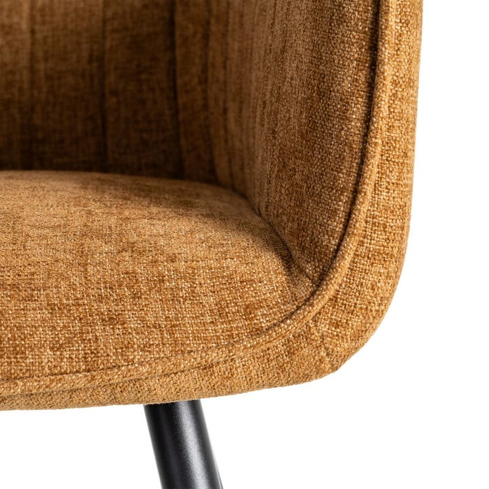 Silla Marrón Tejido-Metal Salón 55 X 58,50 X 84 Cm