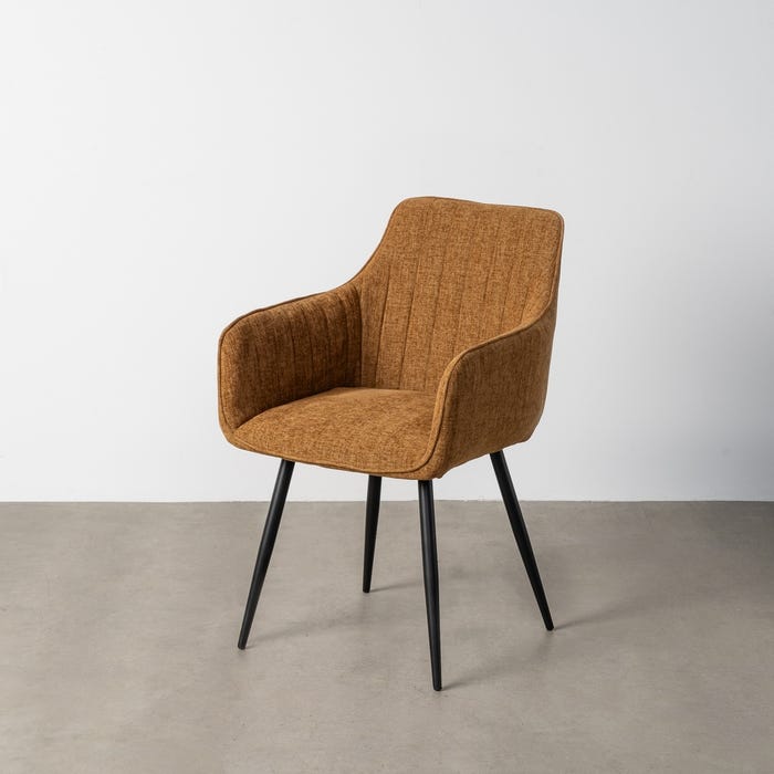 Silla Marrón Tejido-Metal Salón 55 X 58,50 X 84 Cm