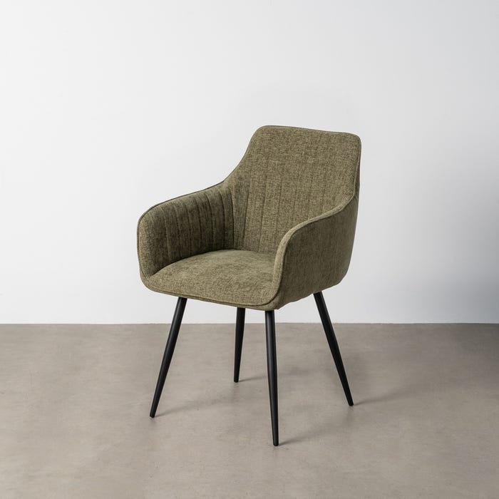 Silla Verde Tejido-Metal Salón 55 X 58,50 X 84 Cm