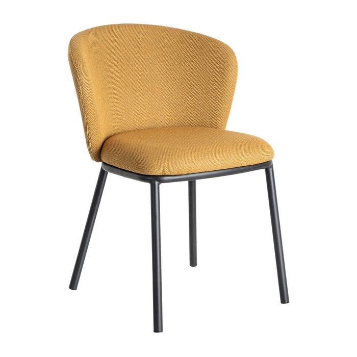Silla Espiga Mostaza Tejido-Metal Salón 55 X 55 X 78 Cm