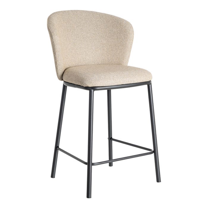 Taburete Espiga Beige Tejido-Metal Salón 55 X 55 X 96 Cm