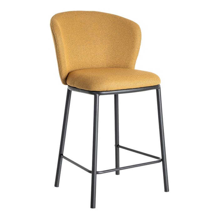 Taburete Espiga Mostaza Tejido-Metal 55 X 55 X 96 Cm