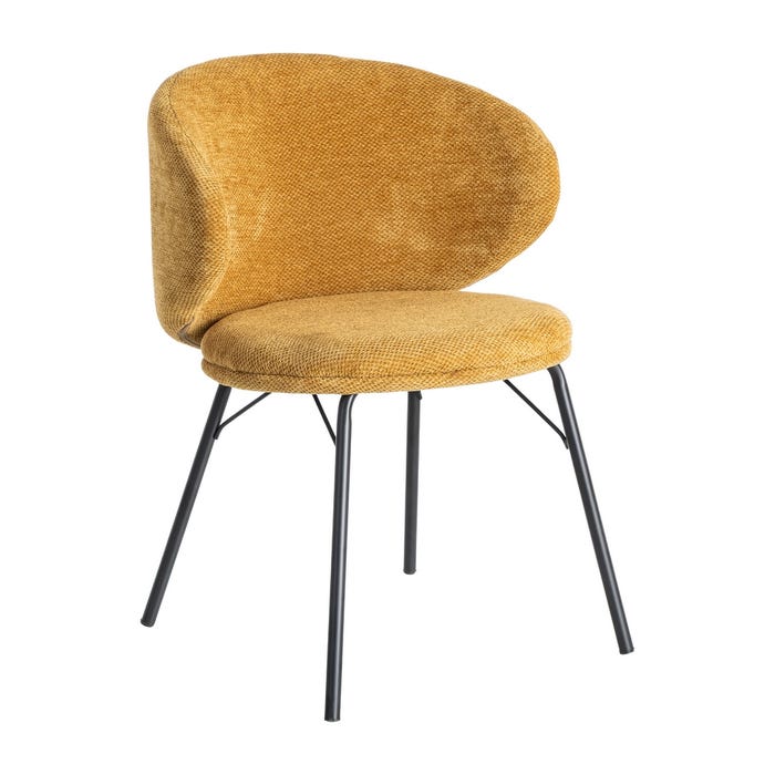 Silla Mostaza Tejido-Metal Salón 57 X 53 X 75 Cm