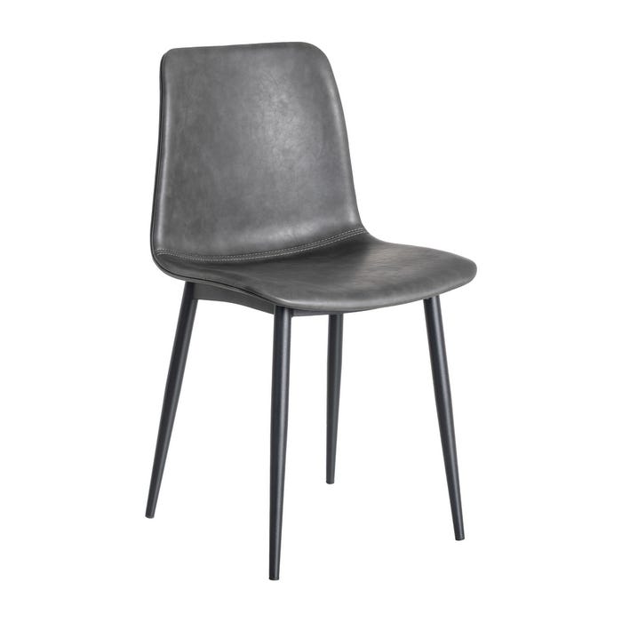 Silla Negro Metal / Simil Piel
