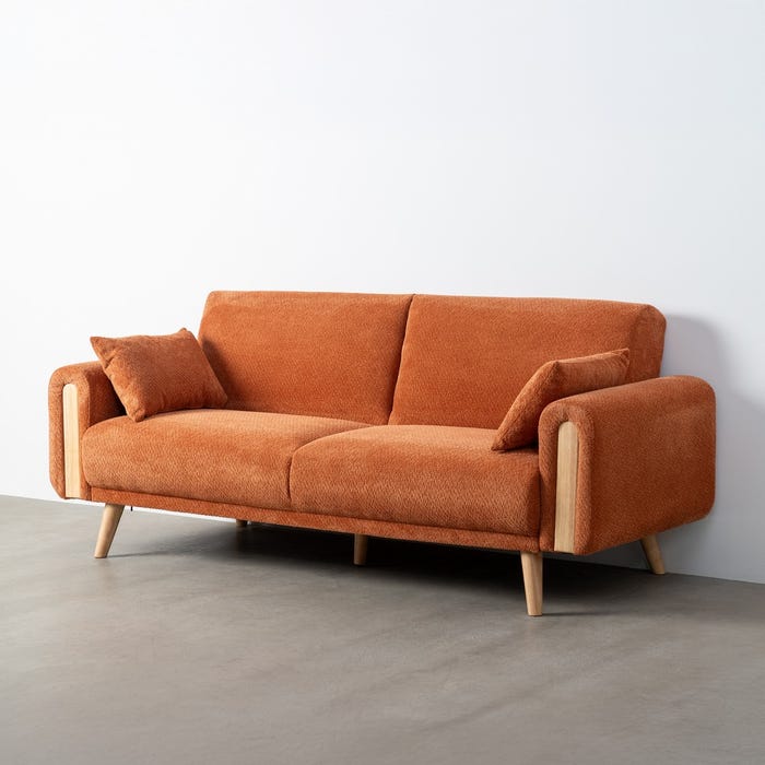 Sofá-Cama Terracota Tejido Salón 218 X 82 X 90 Cm