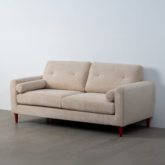 Sofá Crema Tejido Salón 195 X 87,50 X 89 Cm