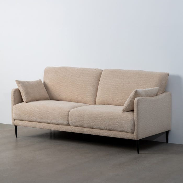 Sofá Crema Tejido Salón 191 X 80 X 88 Cm