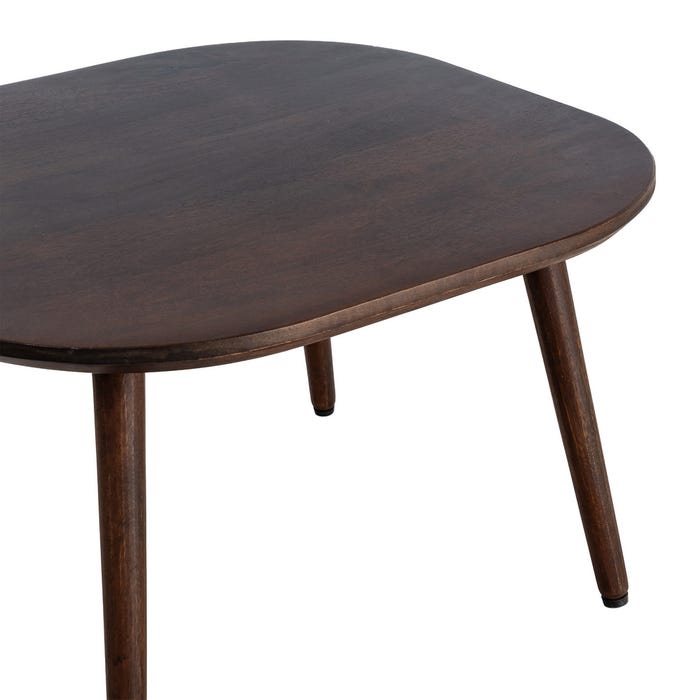 Mesita Marrón Oscuro Madera De Mango 65 X 65 X 40 Cm