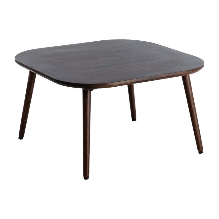 Mesita Marrón Oscuro Madera De Mango 80 X 80 X 45 Cm