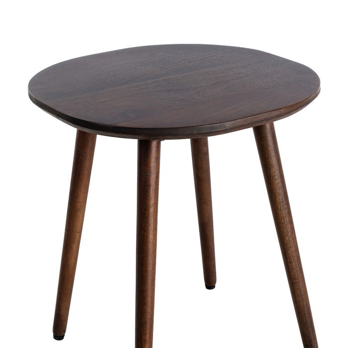 Mesita Marrón Oscuro Madera De Mango 50 X 50 X 55 Cm