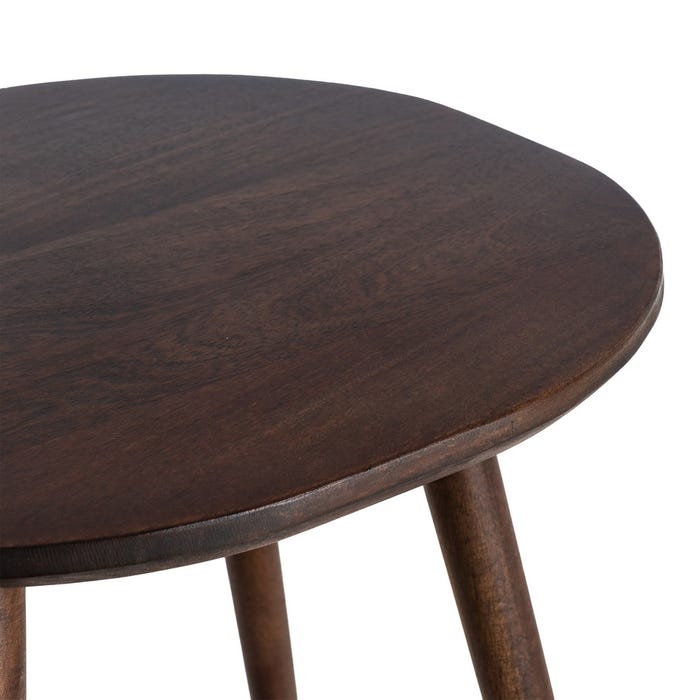 Mesita Marrón Oscuro Madera De Mango 50 X 50 X 55 Cm