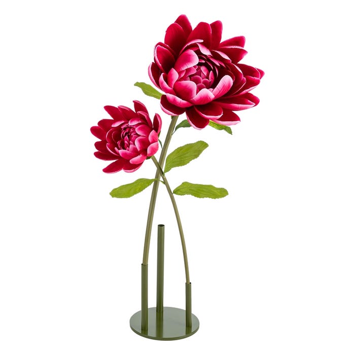 Flor Loto Fucsia Artificial Decoración 55 X 55 X 130 Cm