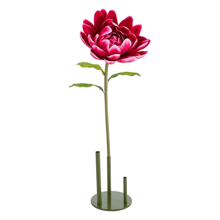 Flor Loto Fucsia Artificial Decoración 55 X 55 X 130 Cm