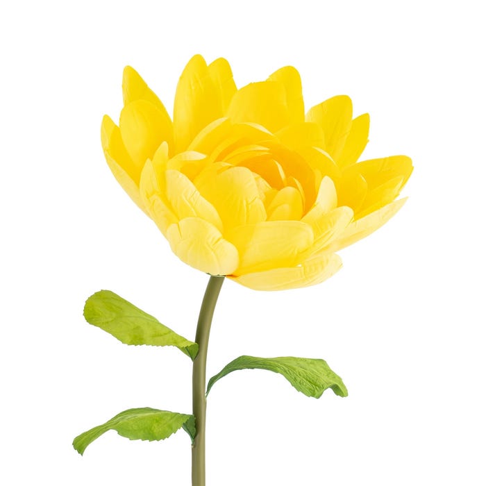 Flor Loto Amarillo Artificial Decoración 55 X 55 X 130 Cm