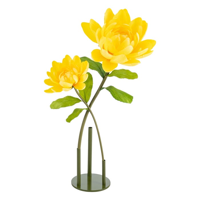 Flor Loto Amarillo Artificial Decoración 55 X 55 X 130 Cm