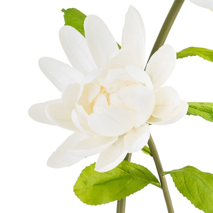 Flor Loto Blanco Artificial Decoración 55 X 55 X 130 Cm
