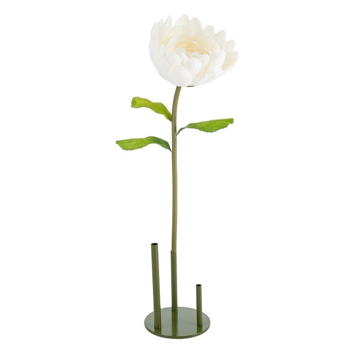 Flor Loto Blanco Artificial Decoración 55 X 55 X 130 Cm