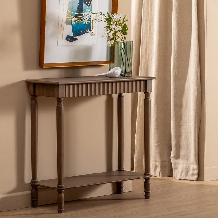 Console de madeira DM marrom 71 x 30 x 71 cm