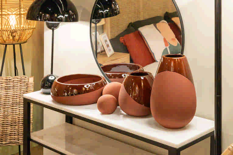 CENTRO DE MESA CERAMICA 29x29x10 CM