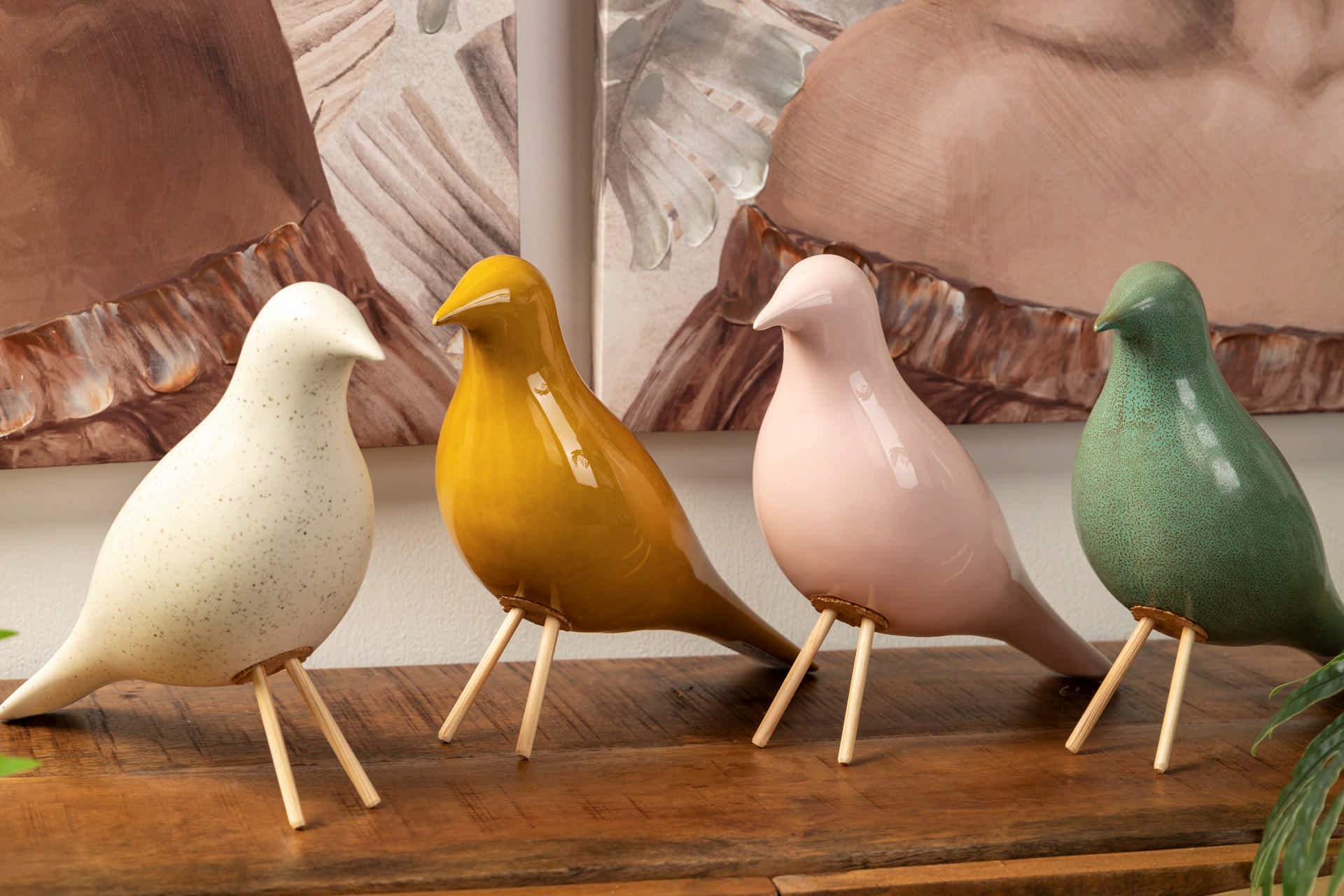 PAJARO CERAMICA TURQUESA 25x10x21 CM