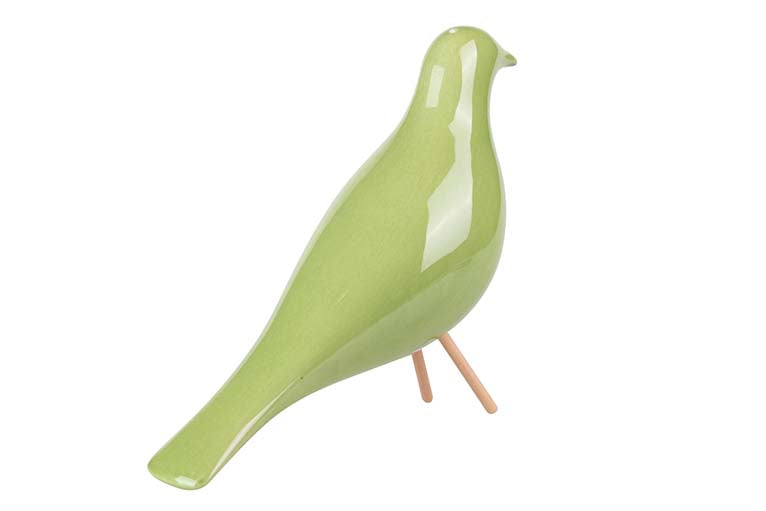 PAJARO CERAMICA VERDE 25x10x21 CM