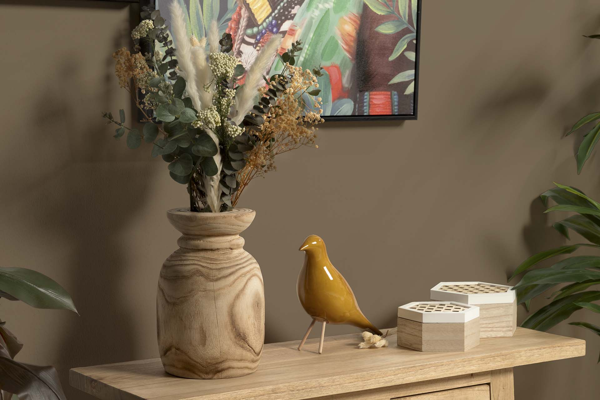PAJARO CERAMICA NARANJA 25x10x21 CM
