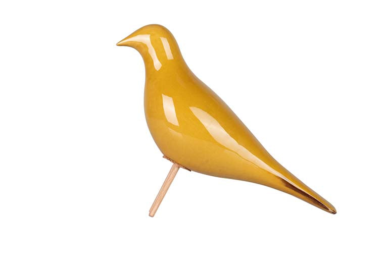 PAJARO CERAMICA NARANJA 25x10x21 CM