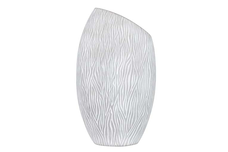 JARRON CERAMICA GRIS BLANCO 23x13x40 CM