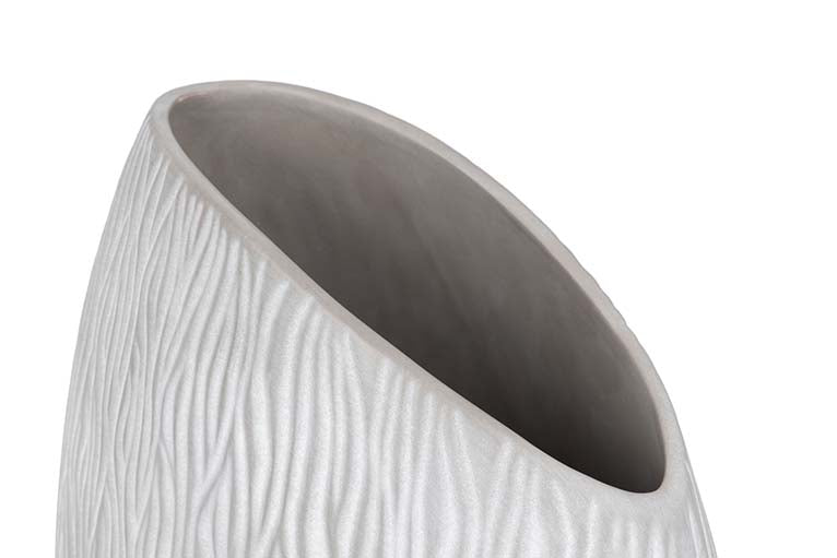 JARRON CERAMICA GRIS BLANCO 23x13x40 CM