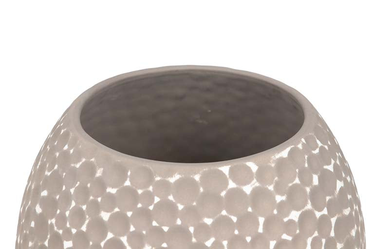 JARRON CERAMICA GRIS BLANCO 21x21x29,5 CM