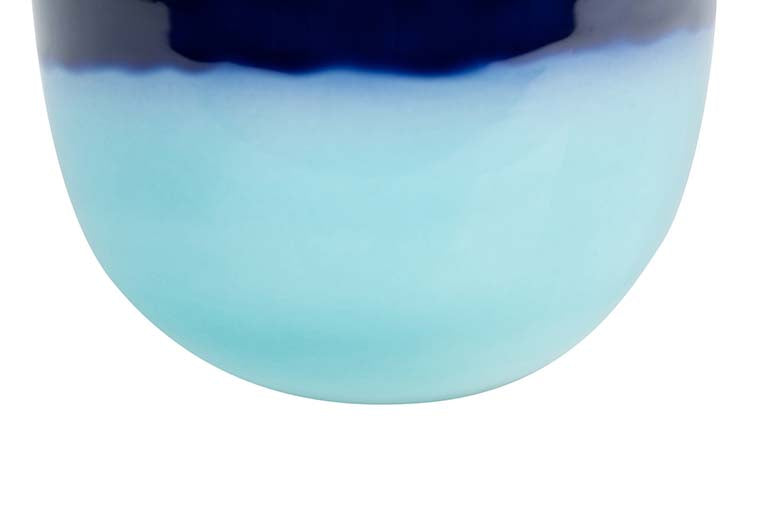 JARRON CERAMICA AZUL DORADO 16,5x16,5x27 CM