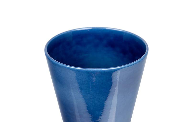JARRON CERAMICA AZUL DORADO 19x19x34 CM