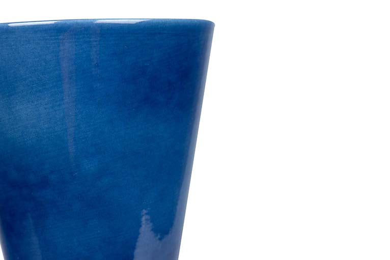 JARRON CERAMICA AZUL DORADO 19x19x34 CM