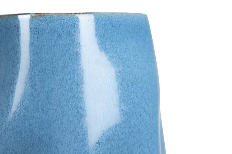 JARRON CERAMICA AZUL ROSA 20x20x39 CM