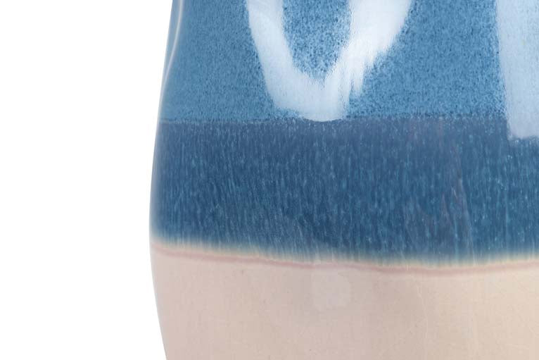 JARRON CERAMICA AZUL ROSA 20x20x39 CM