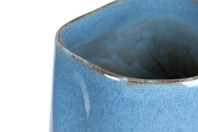 JARRON CERAMICA AZUL ROSA 20x20x39 CM