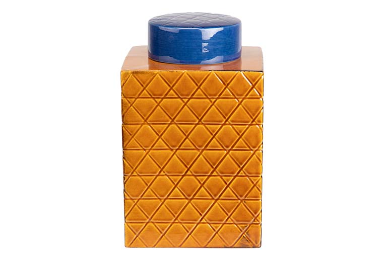 TIBOR CERAMICA AZUL NARANJA 18,5x18,5x30,5 CM