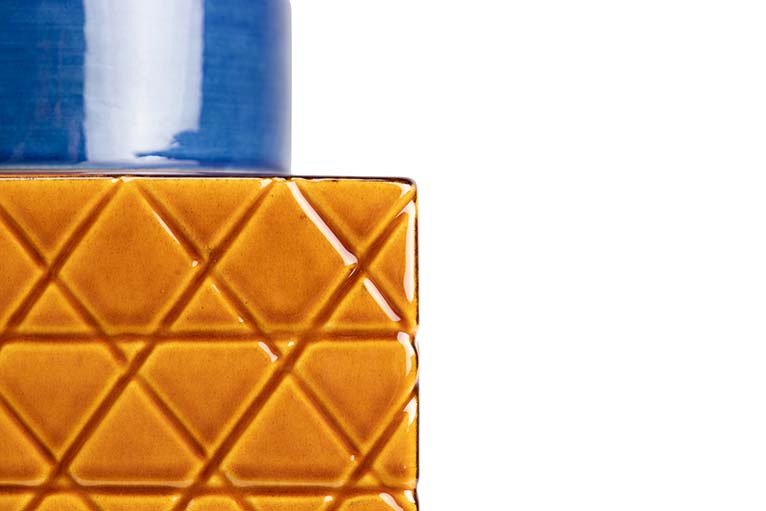 TIBOR CERAMICA AZUL NARANJA 18,5x18,5x30,5 CM