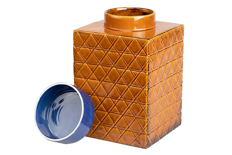 TIBOR CERAMICA AZUL NARANJA 18,5x18,5x30,5 CM