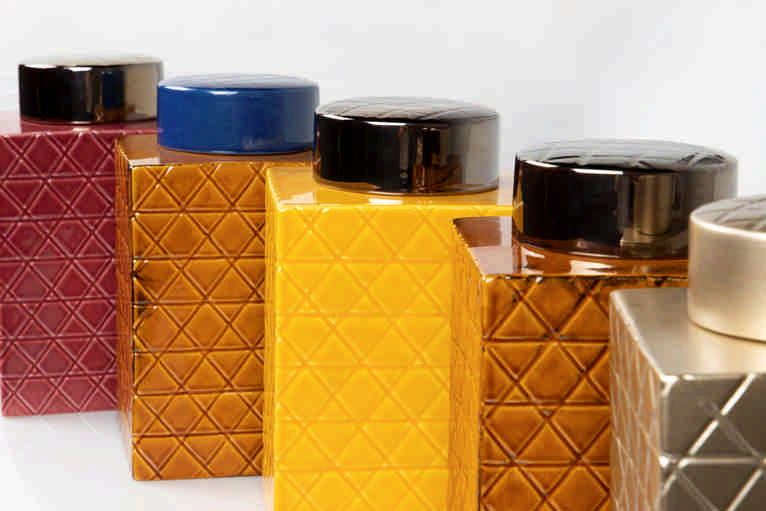 TIBOR CERAMICA DORADO NARANJA 18,5x18,5x30,5 CM