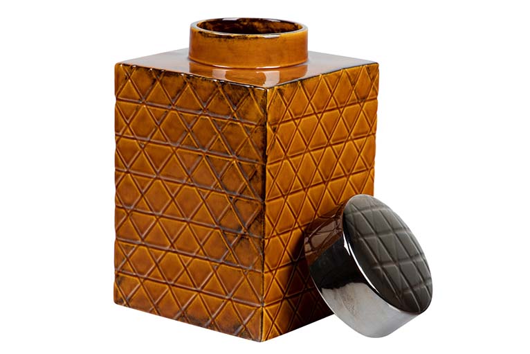 TIBOR CERAMICA DORADO NARANJA 18,5x18,5x30,5 CM