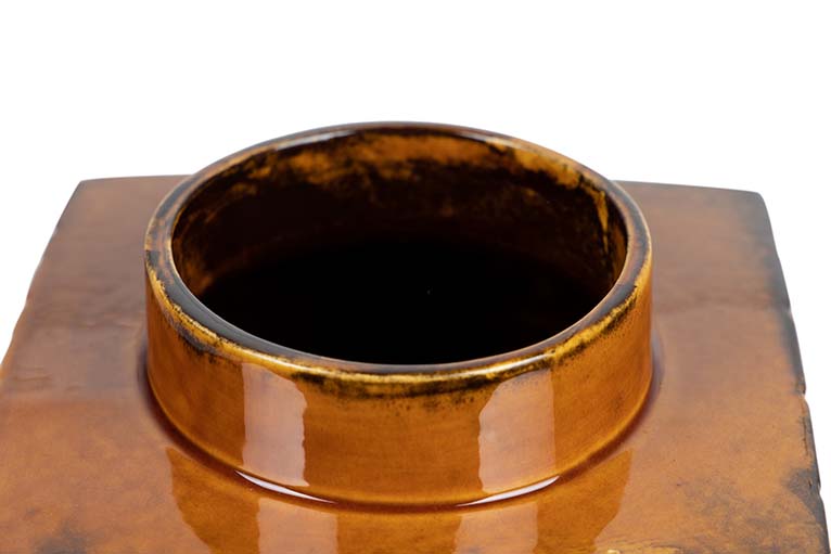 TIBOR CERAMICA DORADO NARANJA 18,5x18,5x30,5 CM