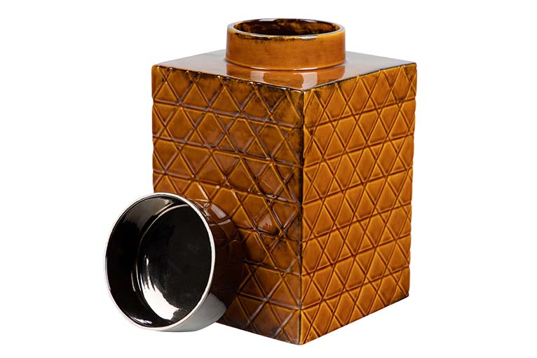 TIBOR CERAMICA DORADO NARANJA 18,5x18,5x30,5 CM
